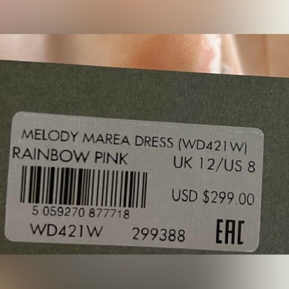 NWT All Saints Melody Marea Rainbow pink dress size 8 - Picture 5 of 5